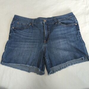 Seven7 Women's Size 14 Weekend Short Blue Jean Cut Off 4" Inseam‎ Shorts 308